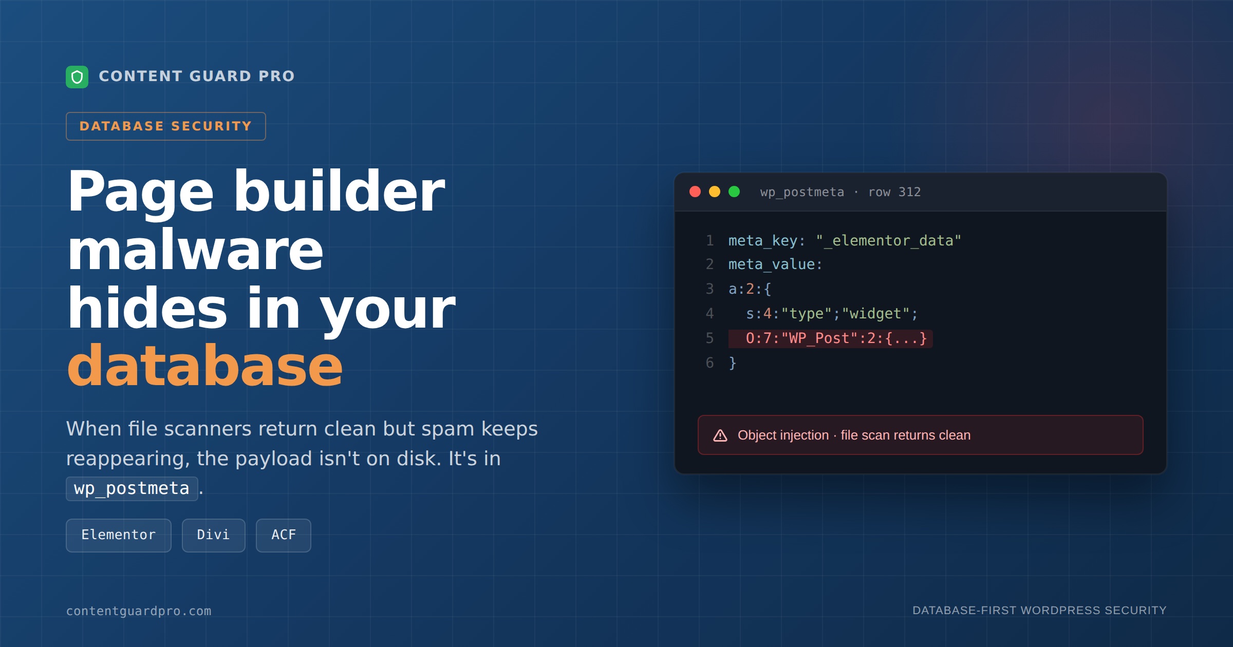 Page Builder Malware database